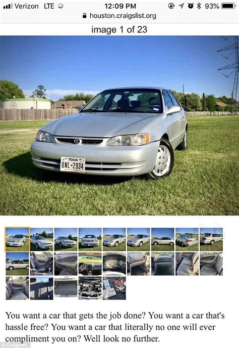 1999 toyota corolla craigslist ad|toyota corolla meme ad.